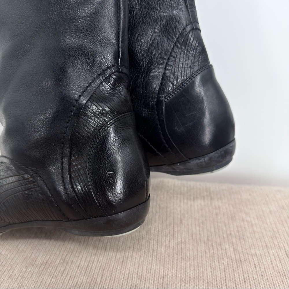 96 Hours Premium Puma Black Knee-High Leather Boots Size 37 - Picture 7 of 8